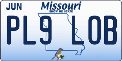 MO license plate PL9L0B