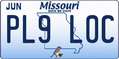 MO license plate PL9L0C