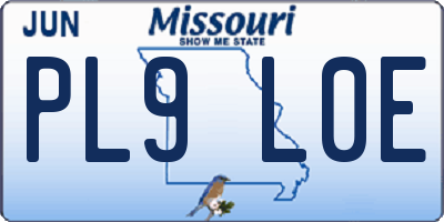 MO license plate PL9L0E