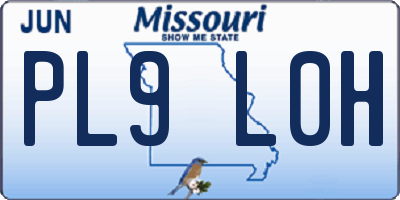 MO license plate PL9L0H