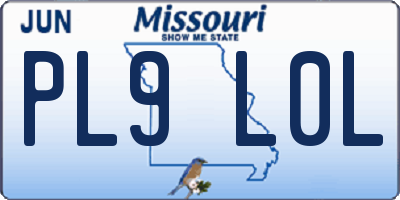 MO license plate PL9L0L