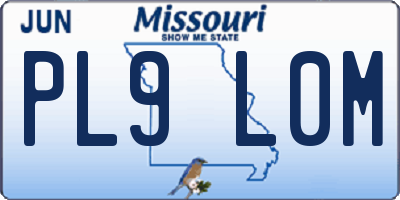 MO license plate PL9L0M