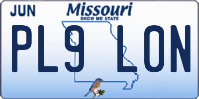 MO license plate PL9L0N