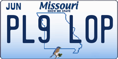 MO license plate PL9L0P