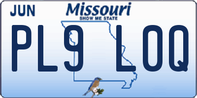 MO license plate PL9L0Q
