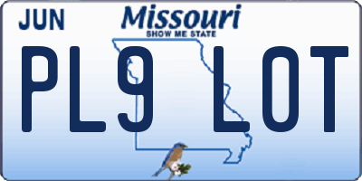 MO license plate PL9L0T