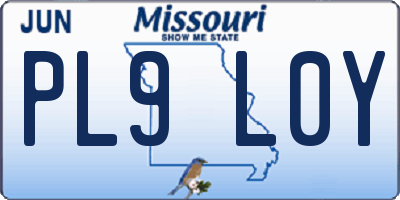 MO license plate PL9L0Y
