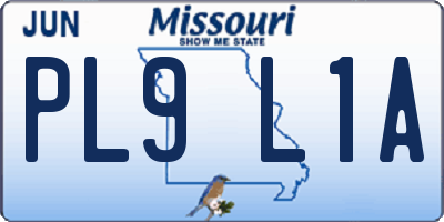 MO license plate PL9L1A