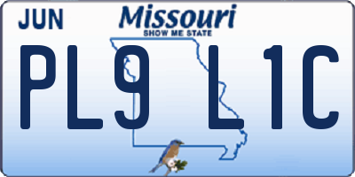 MO license plate PL9L1C