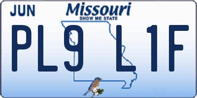 MO license plate PL9L1F