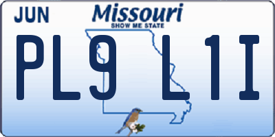 MO license plate PL9L1I