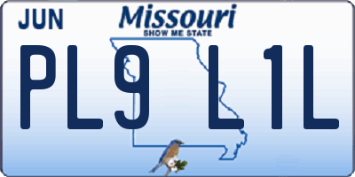 MO license plate PL9L1L