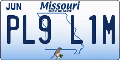 MO license plate PL9L1M