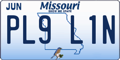 MO license plate PL9L1N