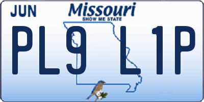 MO license plate PL9L1P