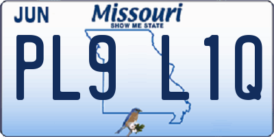 MO license plate PL9L1Q