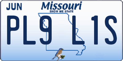 MO license plate PL9L1S