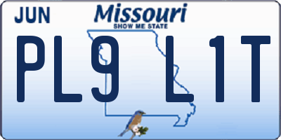 MO license plate PL9L1T