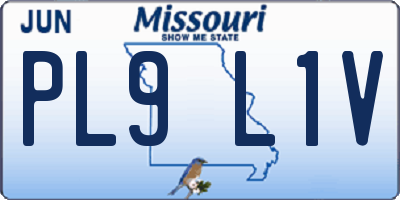 MO license plate PL9L1V