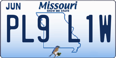 MO license plate PL9L1W