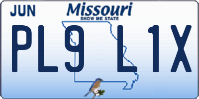MO license plate PL9L1X