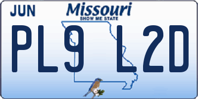 MO license plate PL9L2D