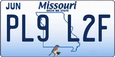 MO license plate PL9L2F