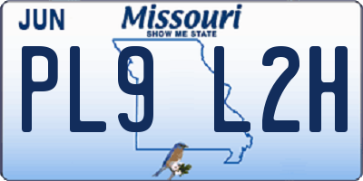 MO license plate PL9L2H