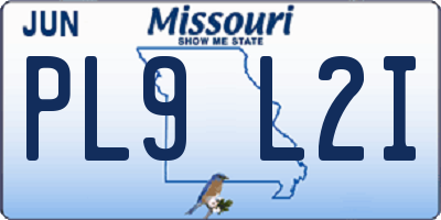 MO license plate PL9L2I