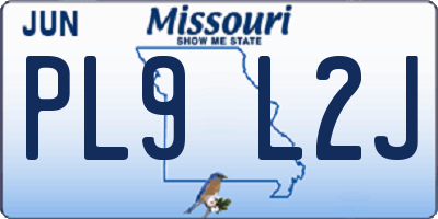 MO license plate PL9L2J