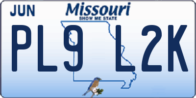 MO license plate PL9L2K