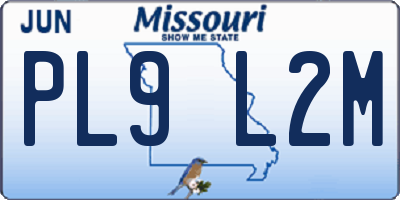 MO license plate PL9L2M