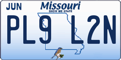 MO license plate PL9L2N