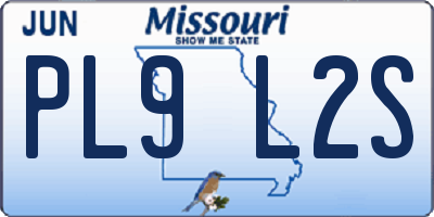 MO license plate PL9L2S