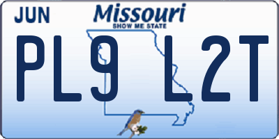 MO license plate PL9L2T