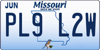 MO license plate PL9L2W