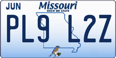 MO license plate PL9L2Z