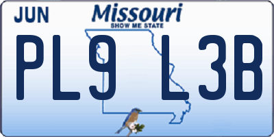 MO license plate PL9L3B