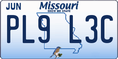 MO license plate PL9L3C
