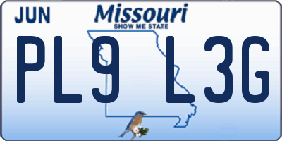 MO license plate PL9L3G
