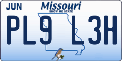 MO license plate PL9L3H
