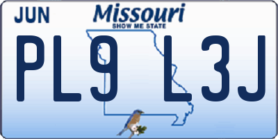 MO license plate PL9L3J
