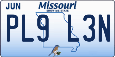 MO license plate PL9L3N