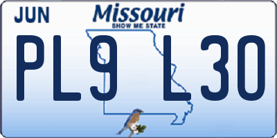 MO license plate PL9L3O