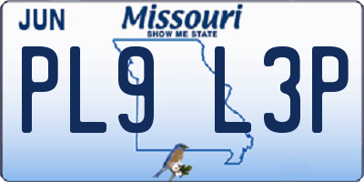 MO license plate PL9L3P