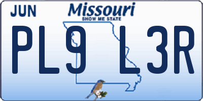 MO license plate PL9L3R