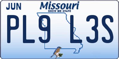 MO license plate PL9L3S