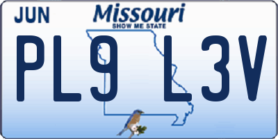 MO license plate PL9L3V