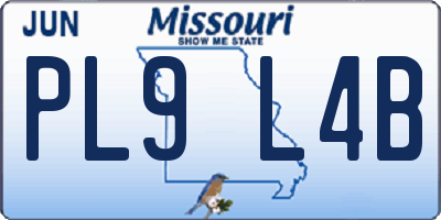 MO license plate PL9L4B