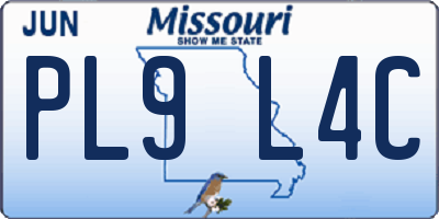 MO license plate PL9L4C